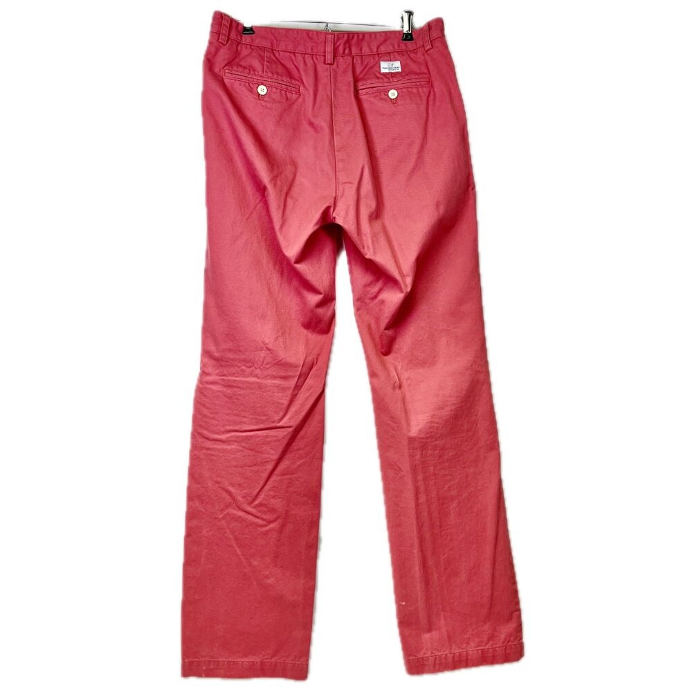 Vineyard Vines Mens 32 x 34 Jetty Red Club Pants Straight Leg Chino Flat Front - Picture 3 of 8